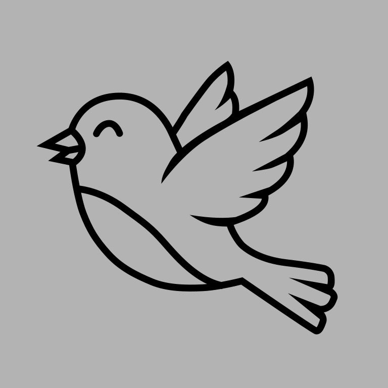 Cute Flying Bird Vector | Simple Line Art Illustration Download