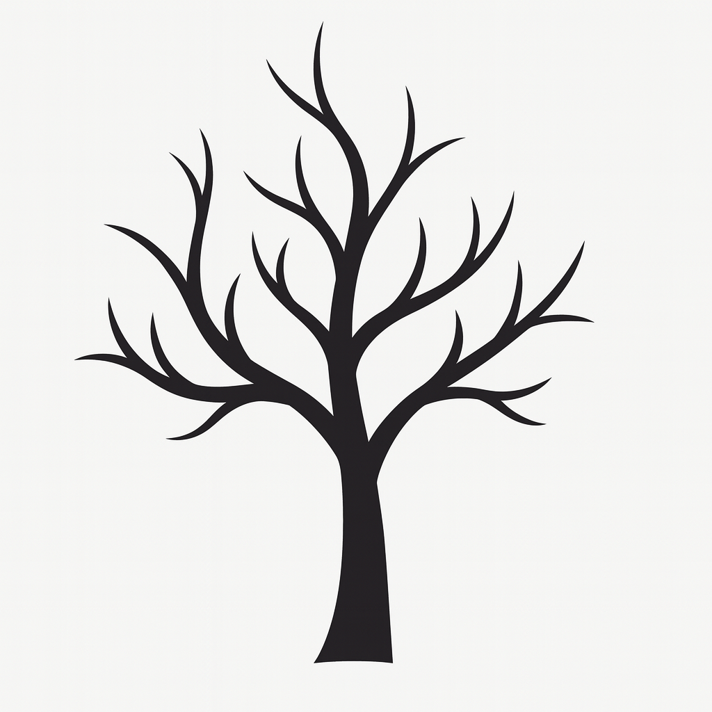 Bare Tree Silhouette SVG PNG | Leafless Tree Vector Clipart for Cricut & Crafts