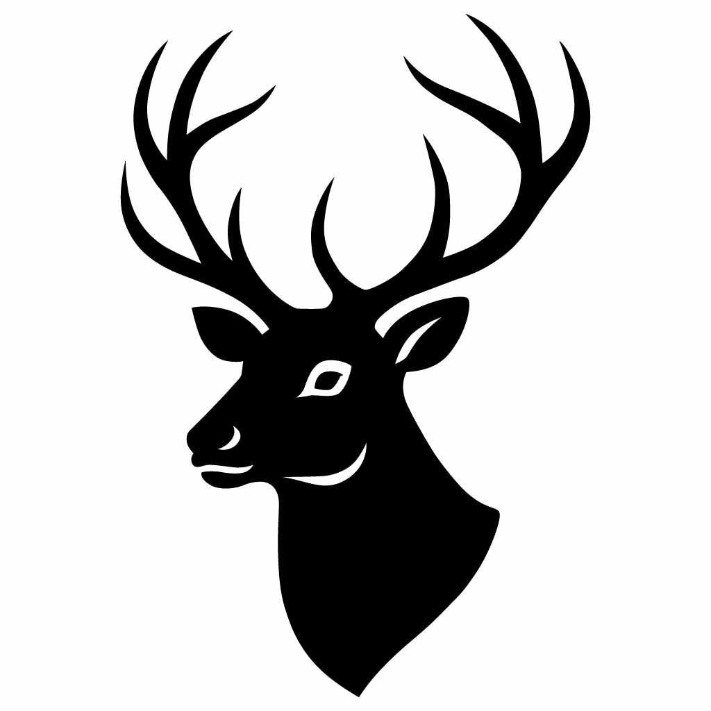 Reindeer Head SVG PNG: Modern Minimalist Design for Holiday Craft
