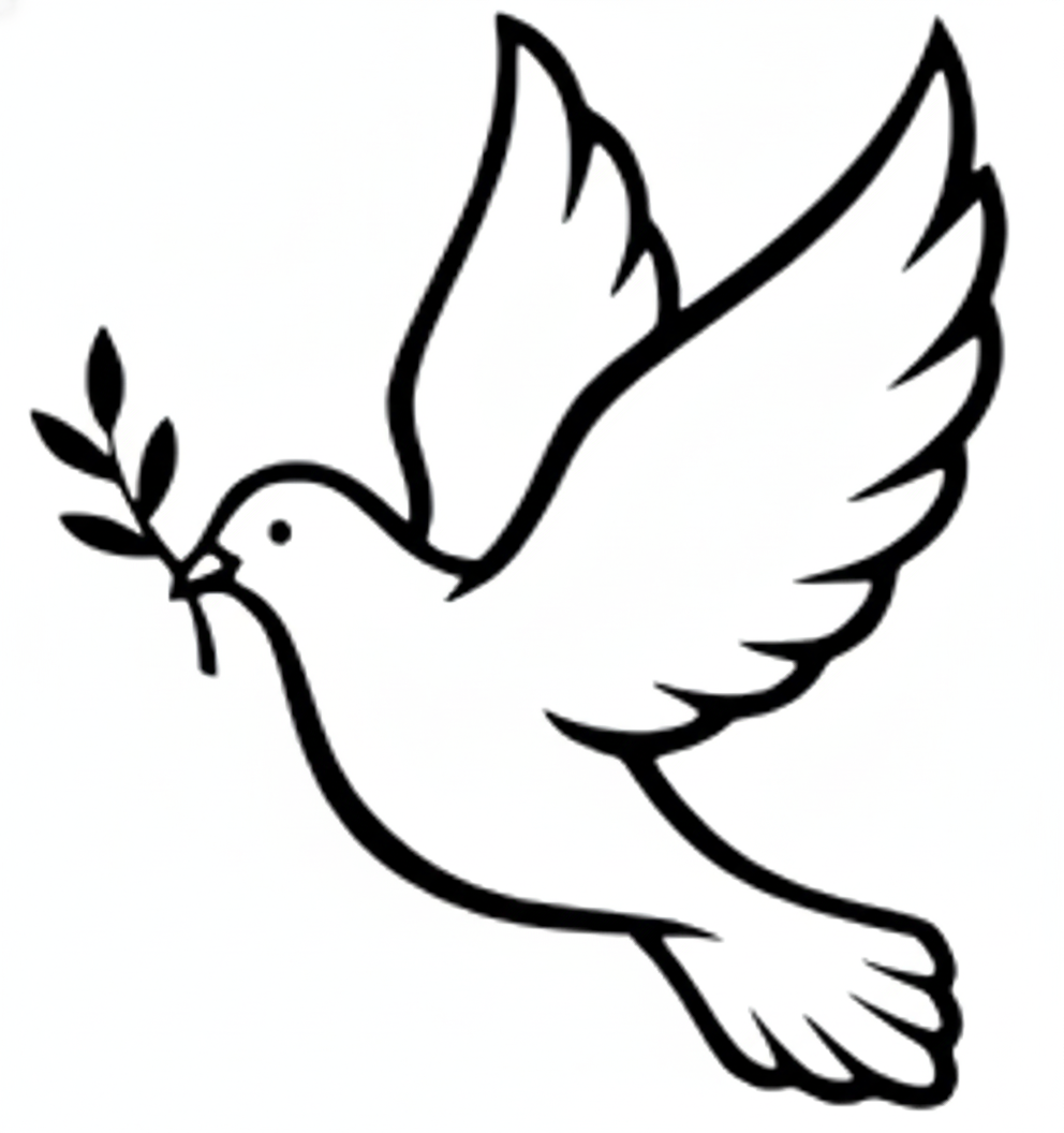 Peace Dove Line Art Vector | Flying Dove with Olive Branch