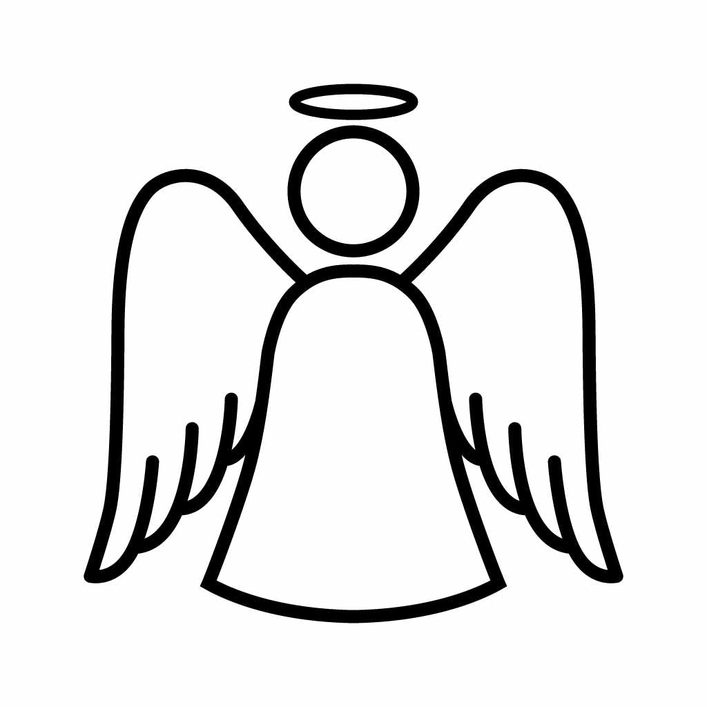 Angel Outline SVG | Guardian Angel Clipart | Cute Angel Line Art for Cricut & Silhouette