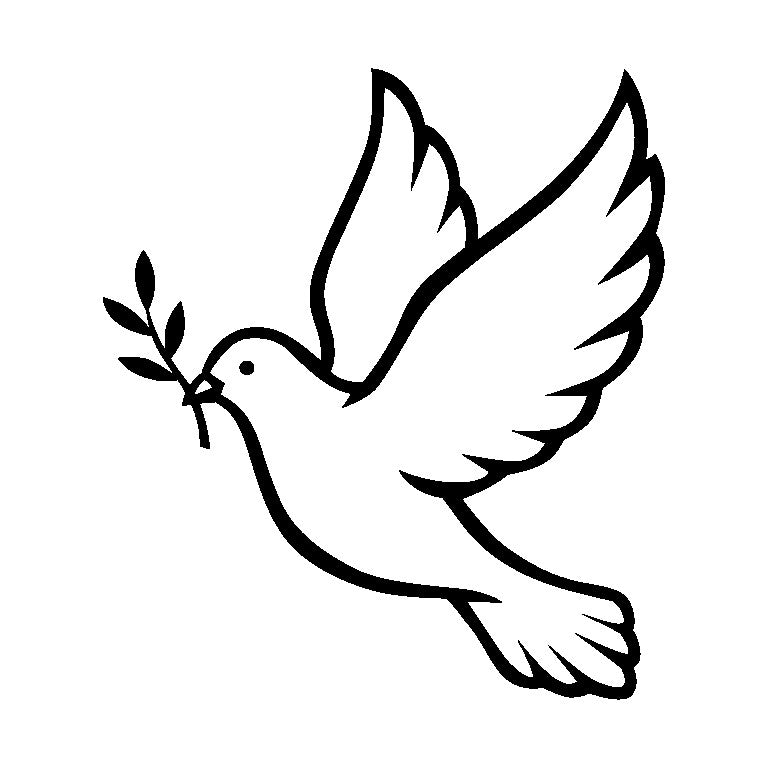 Peace Dove Line Art Vector | Flying Dove with Olive Branch