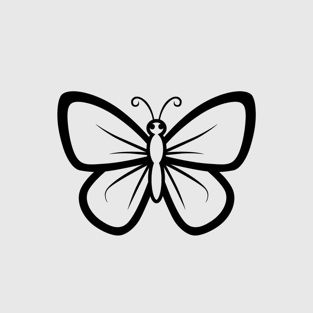 Butterfly SVG | Minimalist Line Art Butterfly | Cute Insect Clipart for Cricut