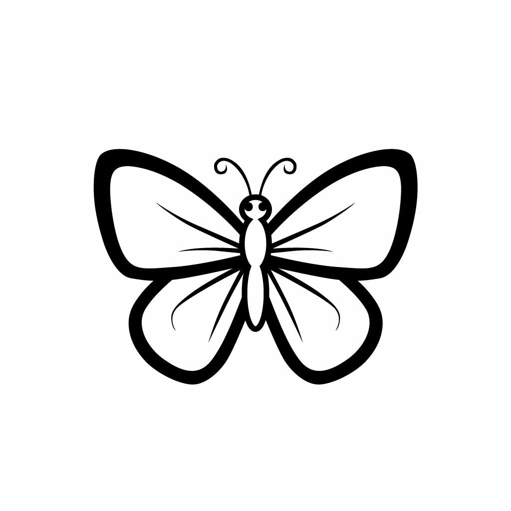 Butterfly SVG | Minimalist Line Art Butterfly | Cute Insect Clipart for Cricut