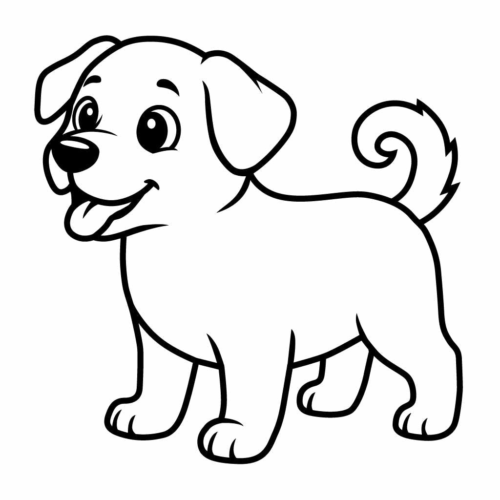 Cute Dog Vector SVG | Commercial Use | Puppy Outline Clipart