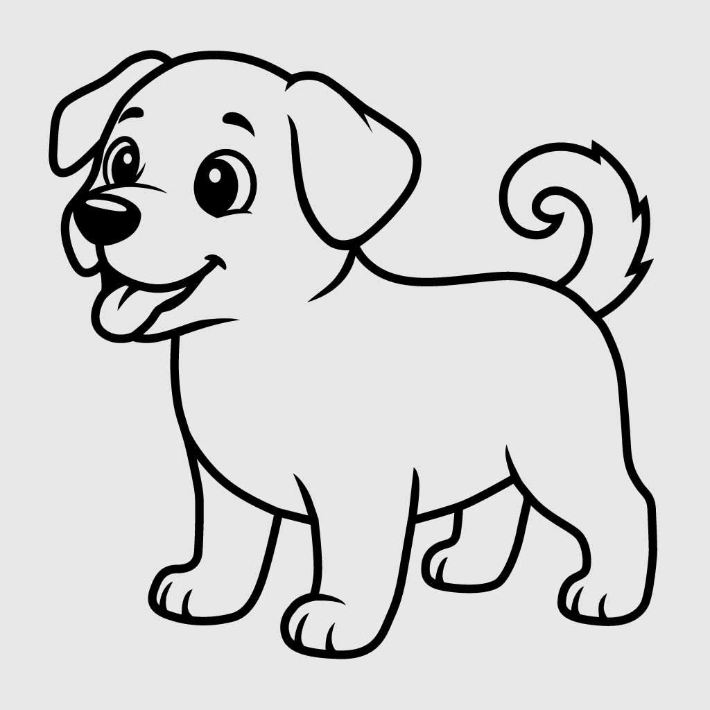 Cute Dog Vector SVG | Commercial Use | Puppy Outline Clipart