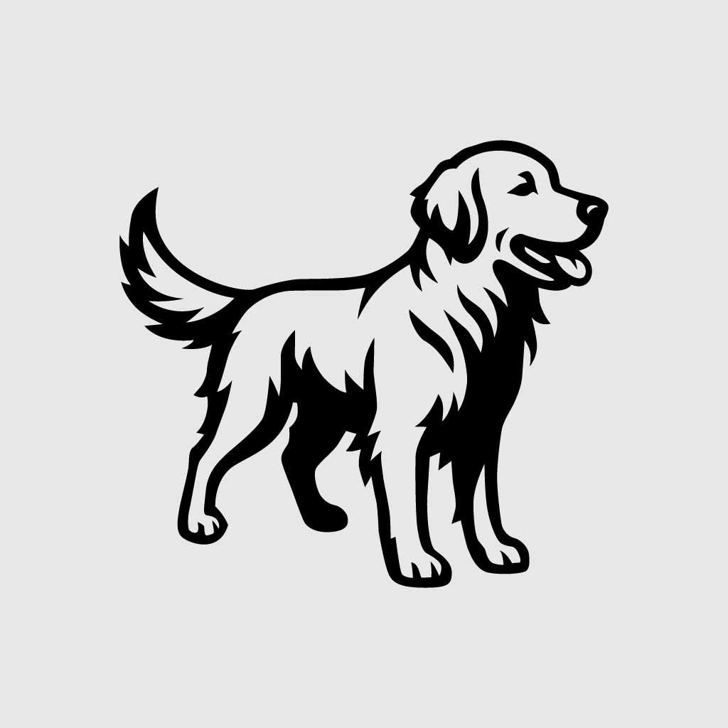 Golden Retriever Dog SVG | Pet Silhouette Clipart | Dog Lover Cricut Cut File