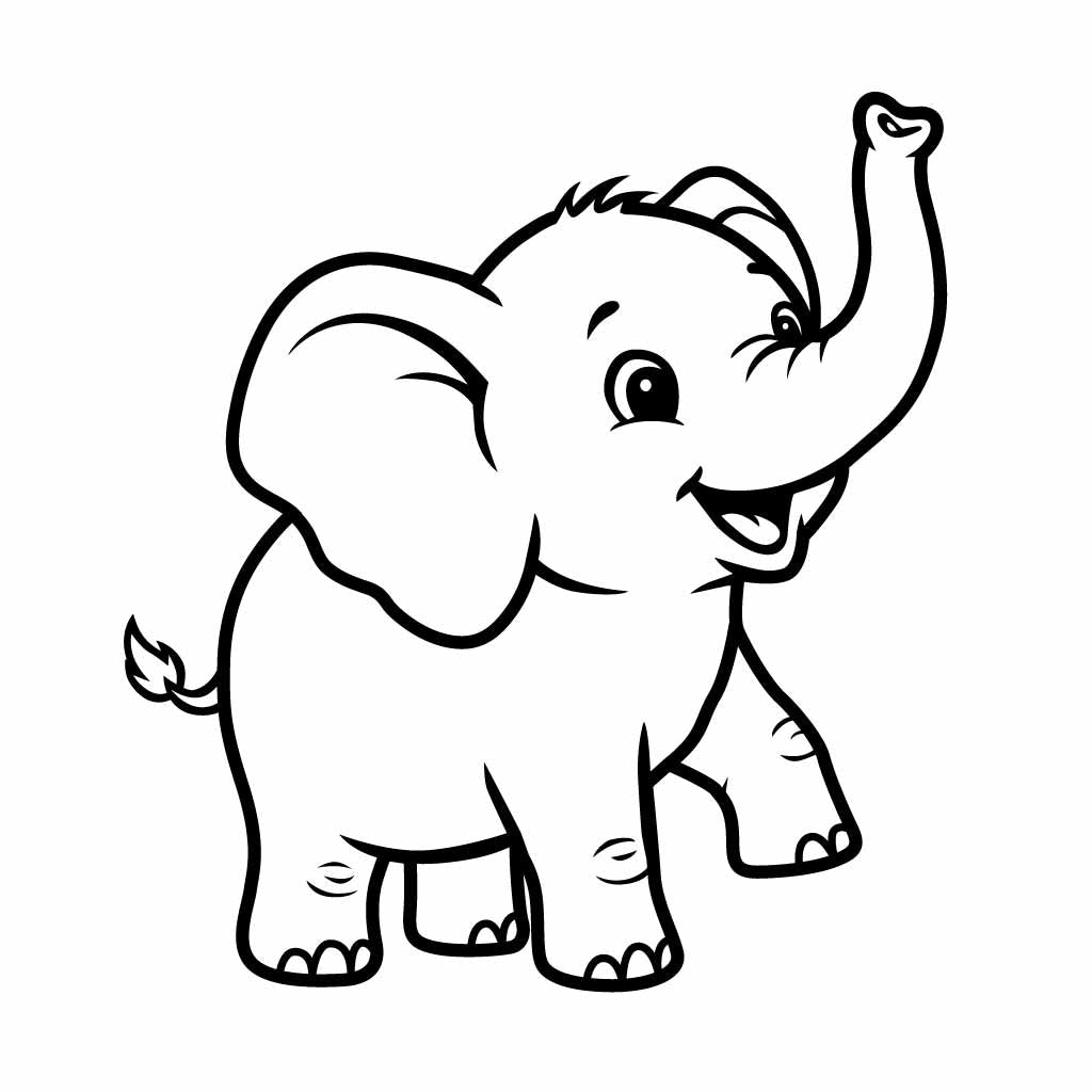 Cute Baby Elephant SVG PNG | Adorable Cartoon Elephant Clipart for Kids Crafts & Nursery Decor