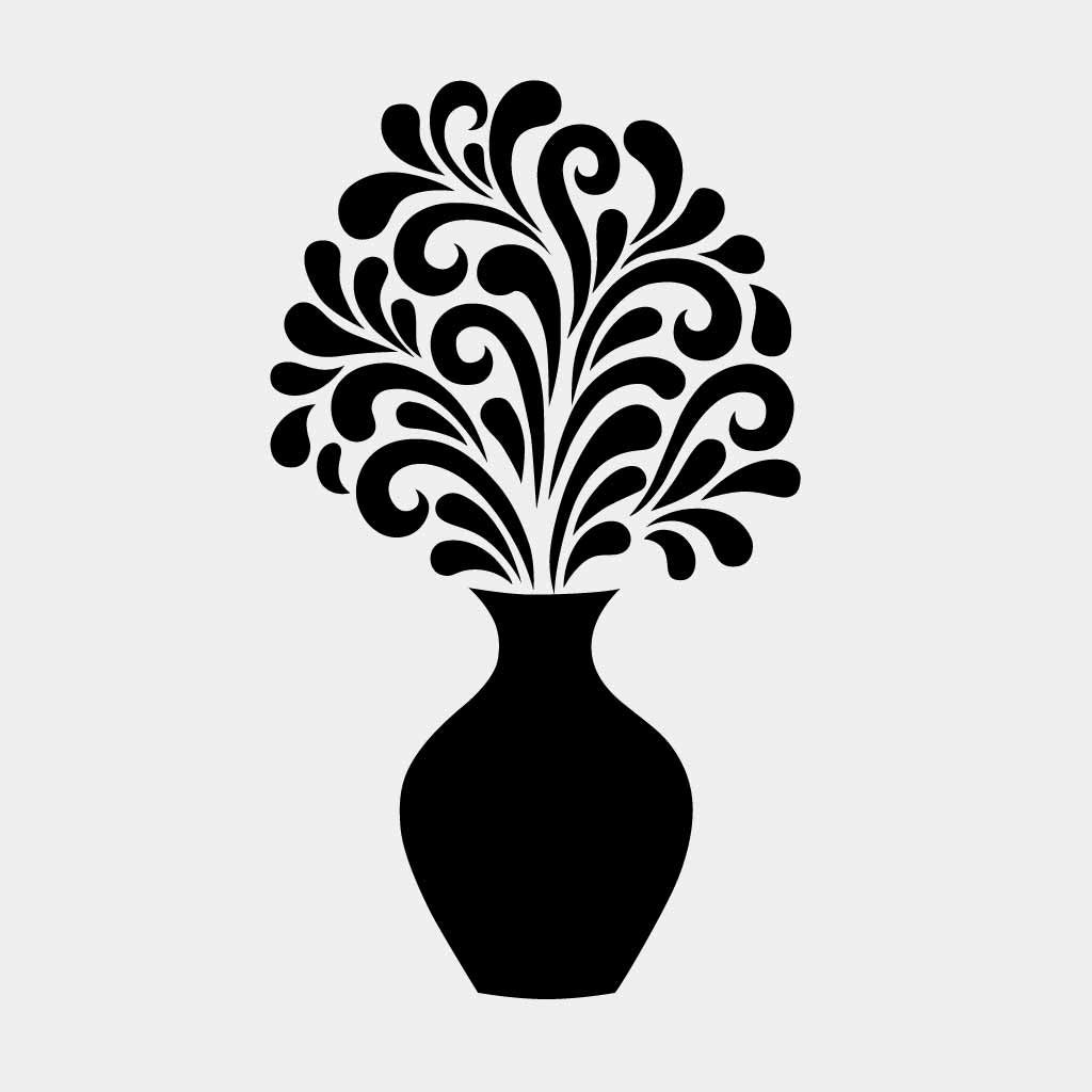 Floral Vase SVG PNG Elegant Flower Pot Silhouette Vector