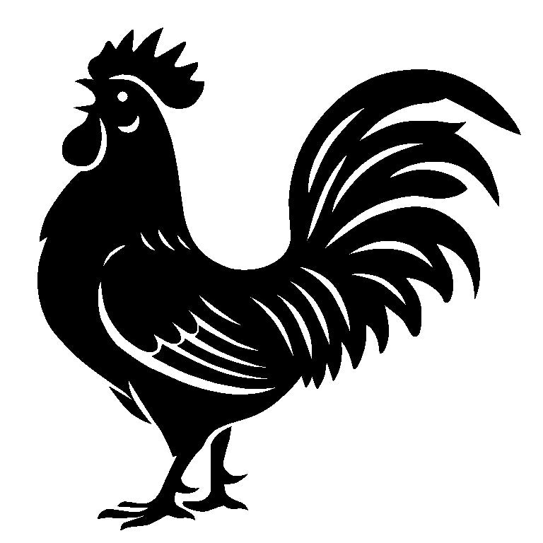 Rooster Silhouette SVG | Farm Animal Clipart | Chicken Vector for Cricut & Laser Cutting