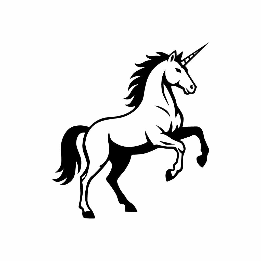 Majestic Unicorn Silhouette SVG | Magical Fantasy Vector Clipart
