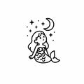 Cute Mermaid SVG PNG Digital download