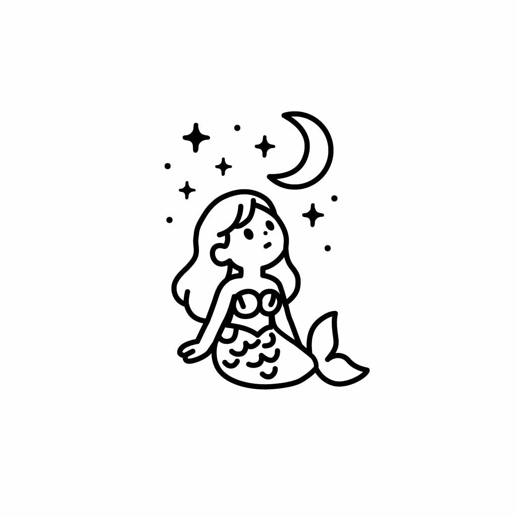 Cute Mermaid SVG PNG Digital download