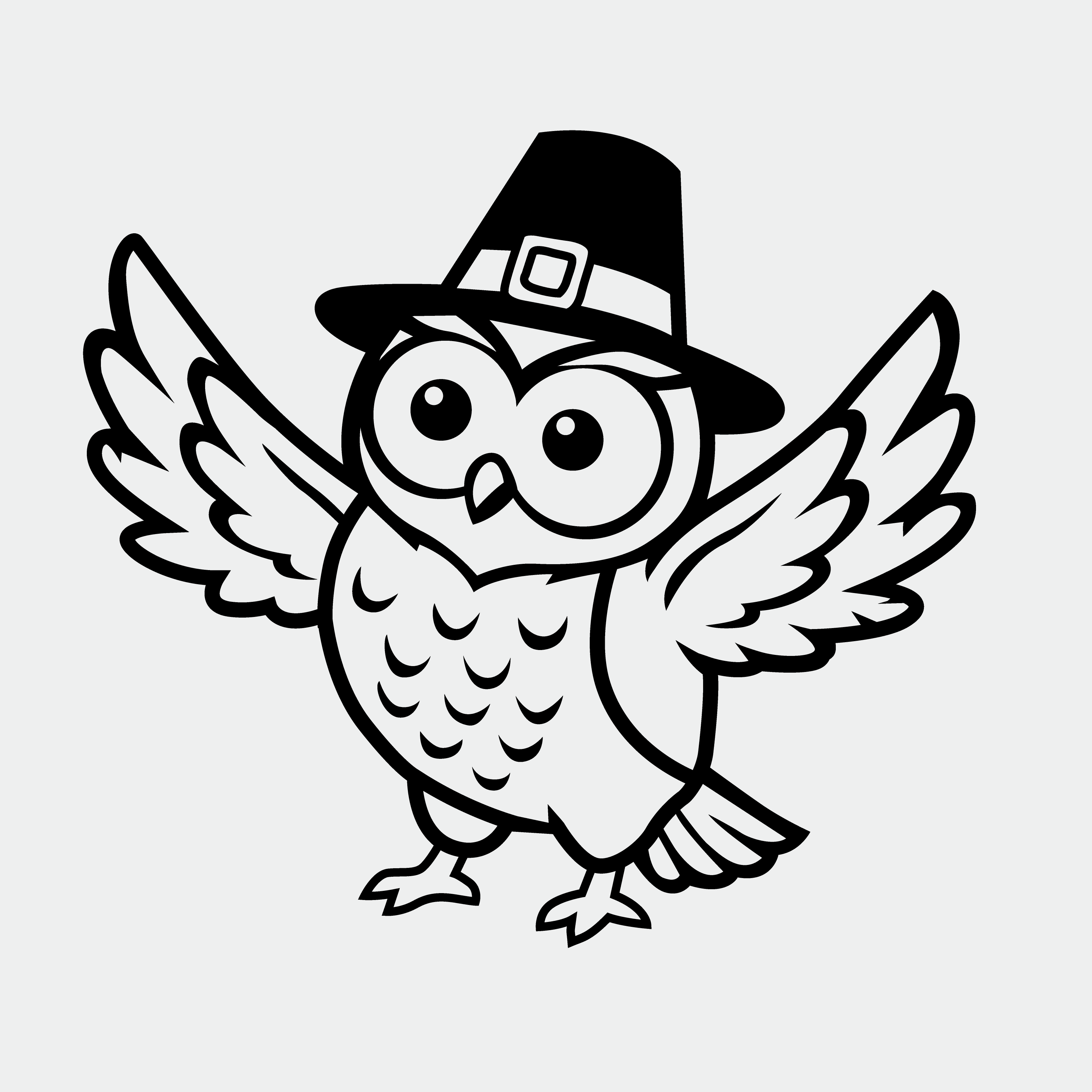 Cute Pilgrim Owl SVG | Thanksgiving Clipart