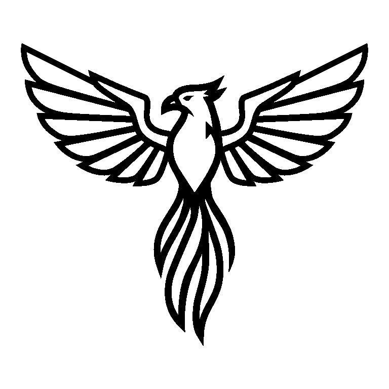 Phoenix Bird SVG | Rising Phoenix Vector | Fire Bird Silhouette or Cricut & Laser Cutting