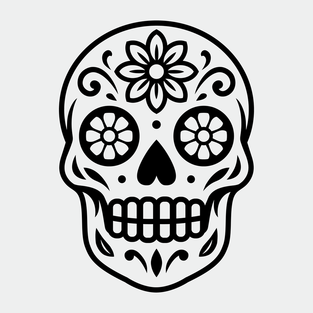 Sugar Skull SVG | Day of the Dead Vector | Floral Skull Clipart for Cricut