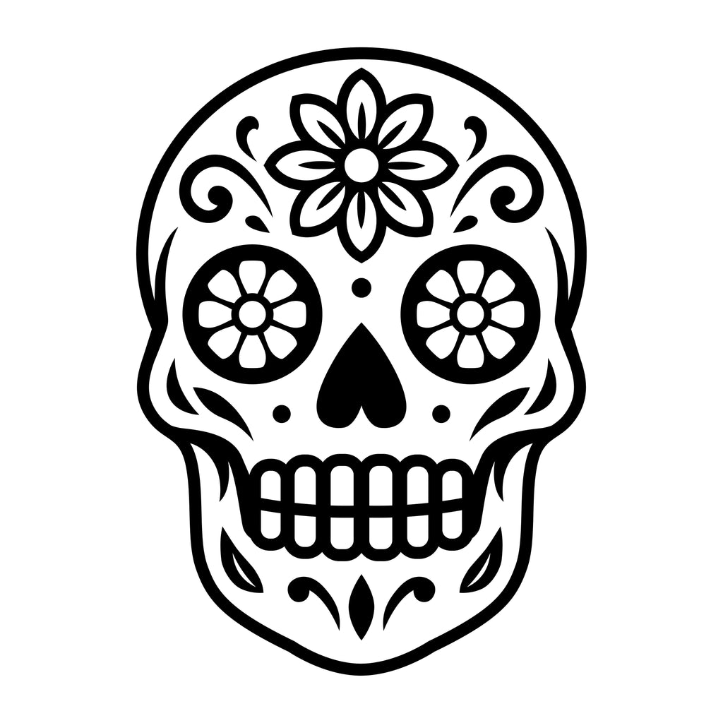 Sugar Skull SVG | Day of the Dead Vector | Floral Skull Clipart for Cricut