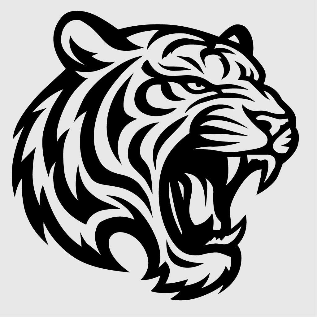 Roaring Tiger SVG Tribal Animal Vector