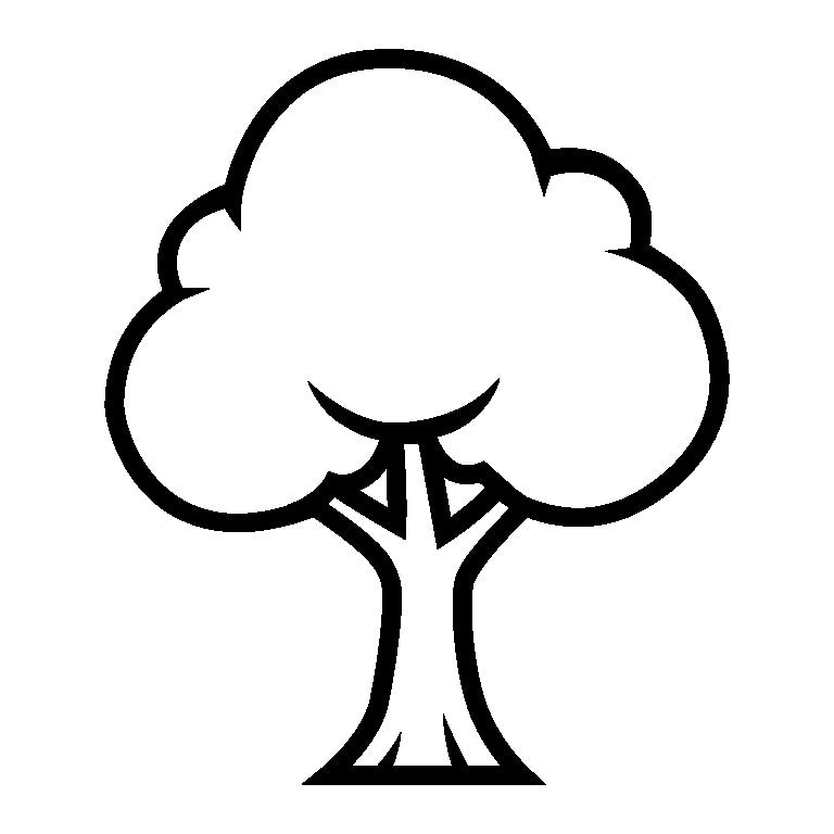 Minimalist Tree Outline Vector | Simple Tree Line Art | SVG, PNG EPS