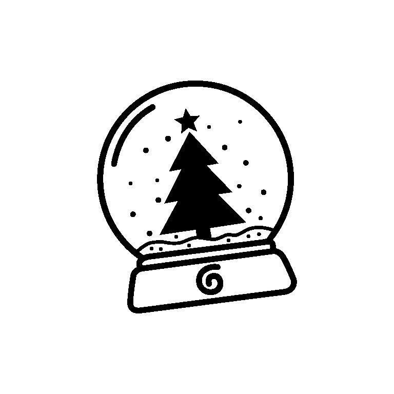 Christmas Snow Globe Vector | Holiday Tree Silhouette Design (SVG, PNG)