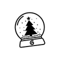 Christmas Snow Globe Vector | Holiday Tree Silhouette Design (SVG, PNG)